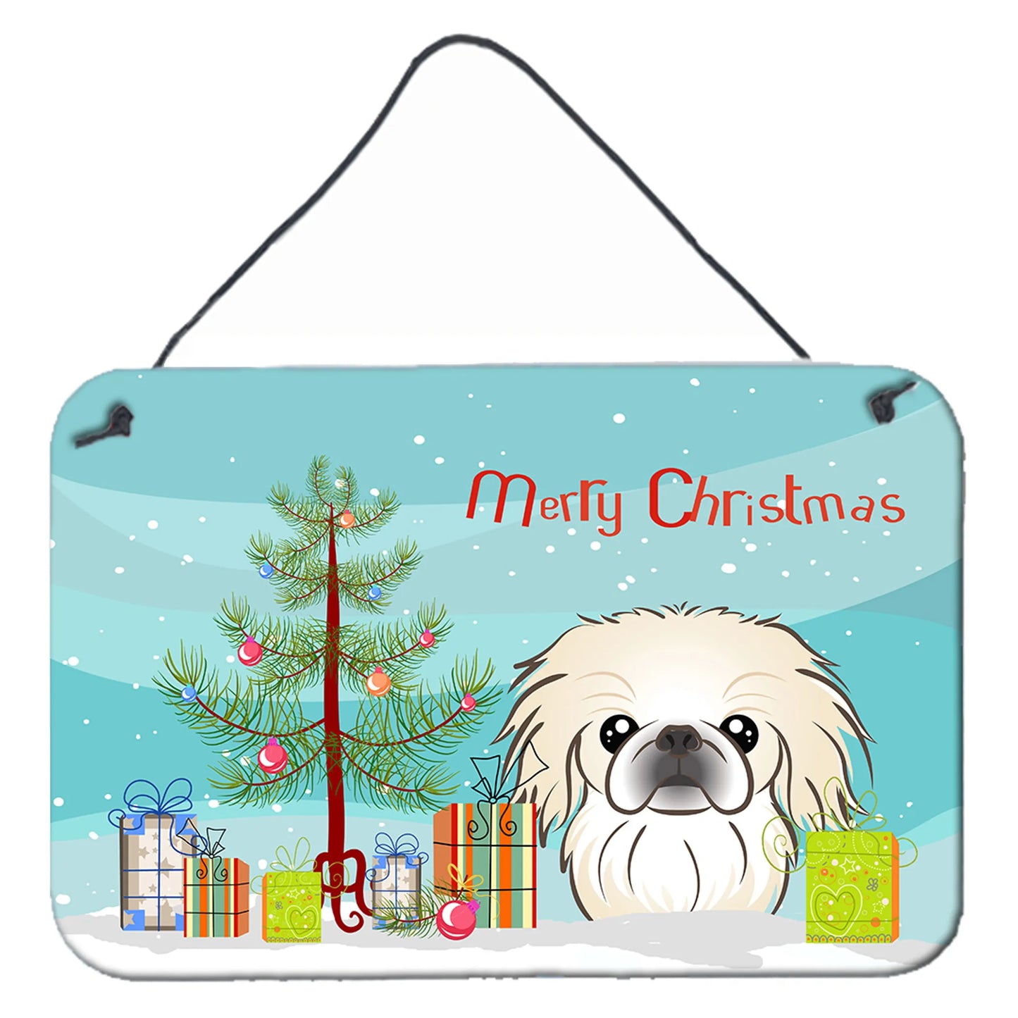 Christmas Tree and Dog Art Wall or Door Hanging Prints