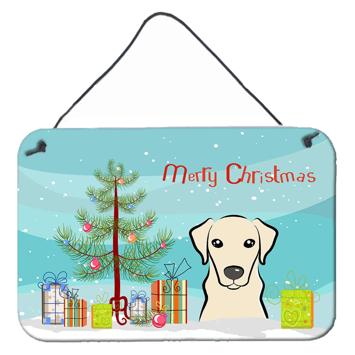 Christmas Tree and Dog Art Wall or Door Hanging Prints