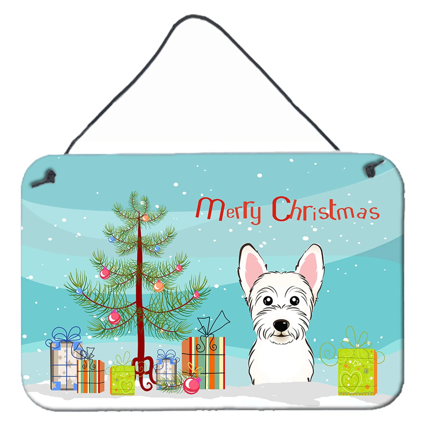 Christmas Tree and Dog Art Wall or Door Hanging Prints