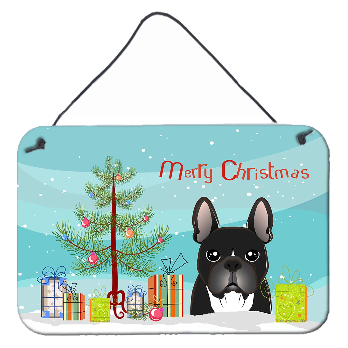 Christmas Tree and Dog Art Wall or Door Hanging Prints