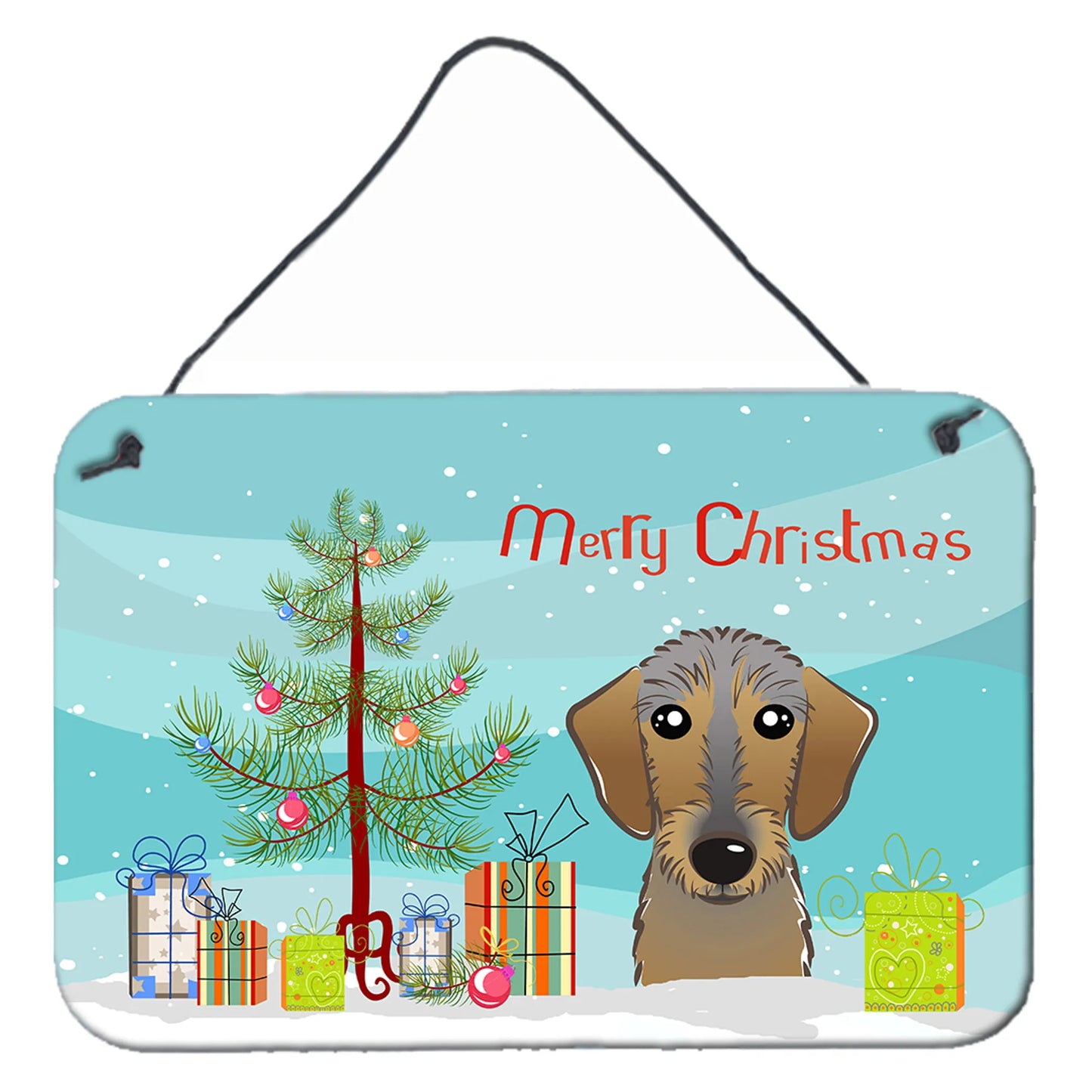 Christmas Tree and Dog Art Wall or Door Hanging Prints