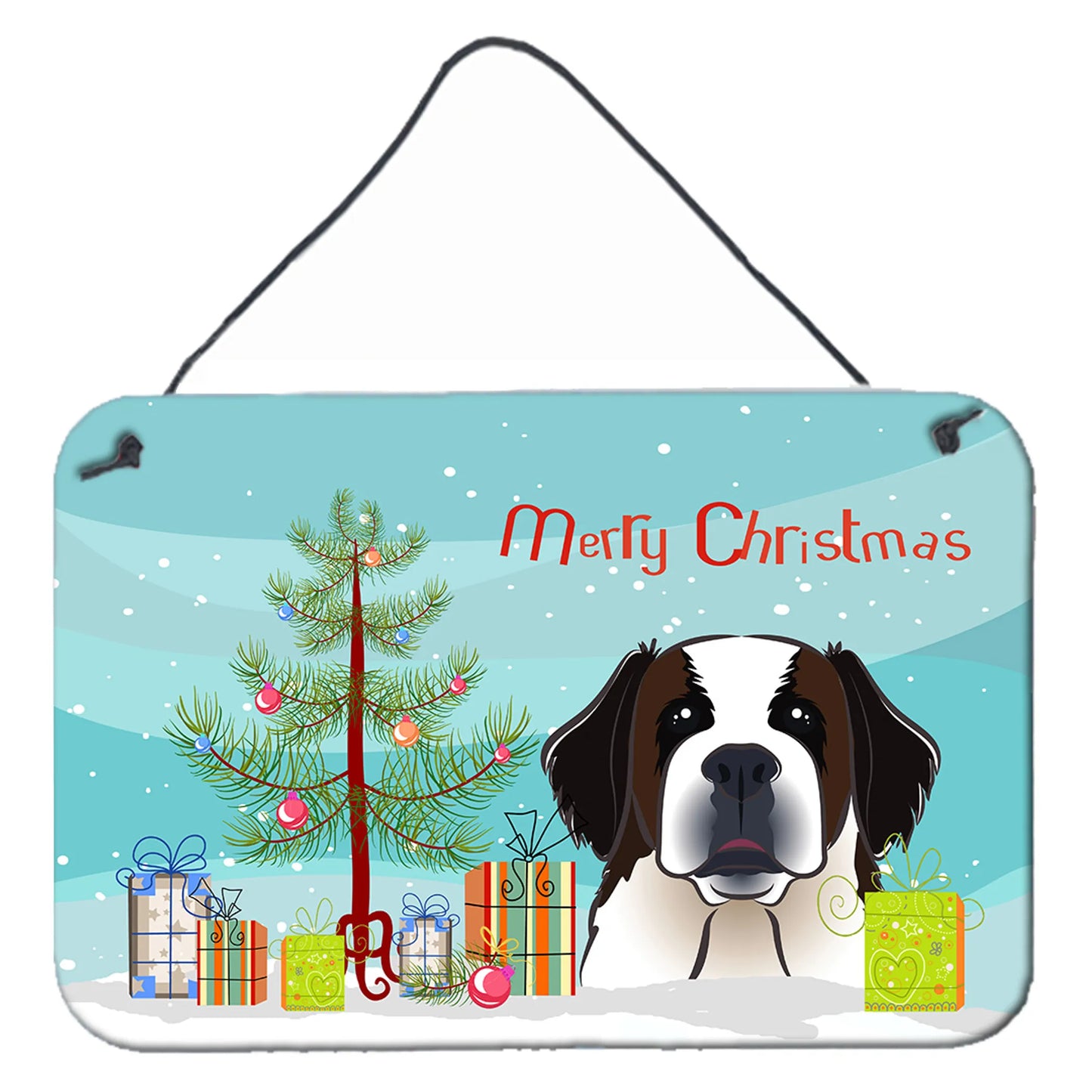 Christmas Tree and Dog Art Wall or Door Hanging Prints