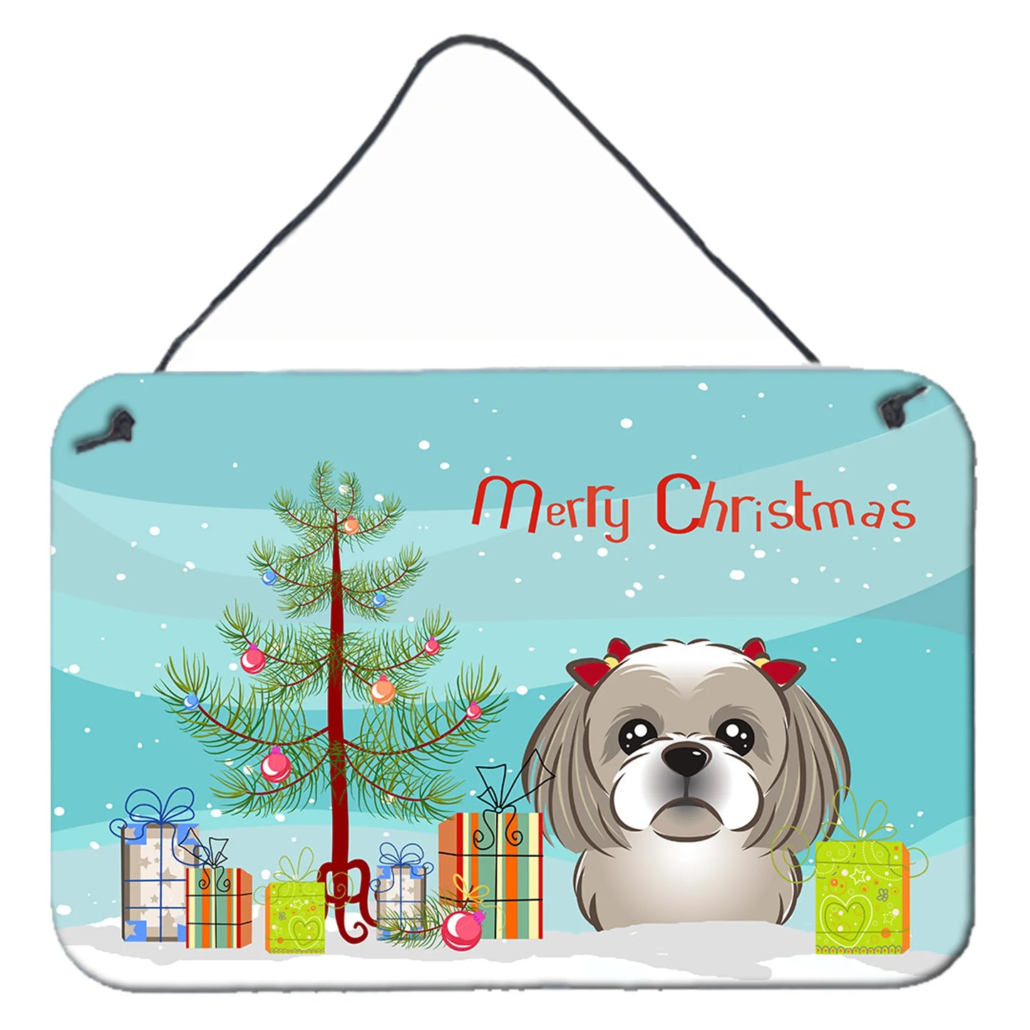 Christmas Tree and Dog Art Wall or Door Hanging Prints