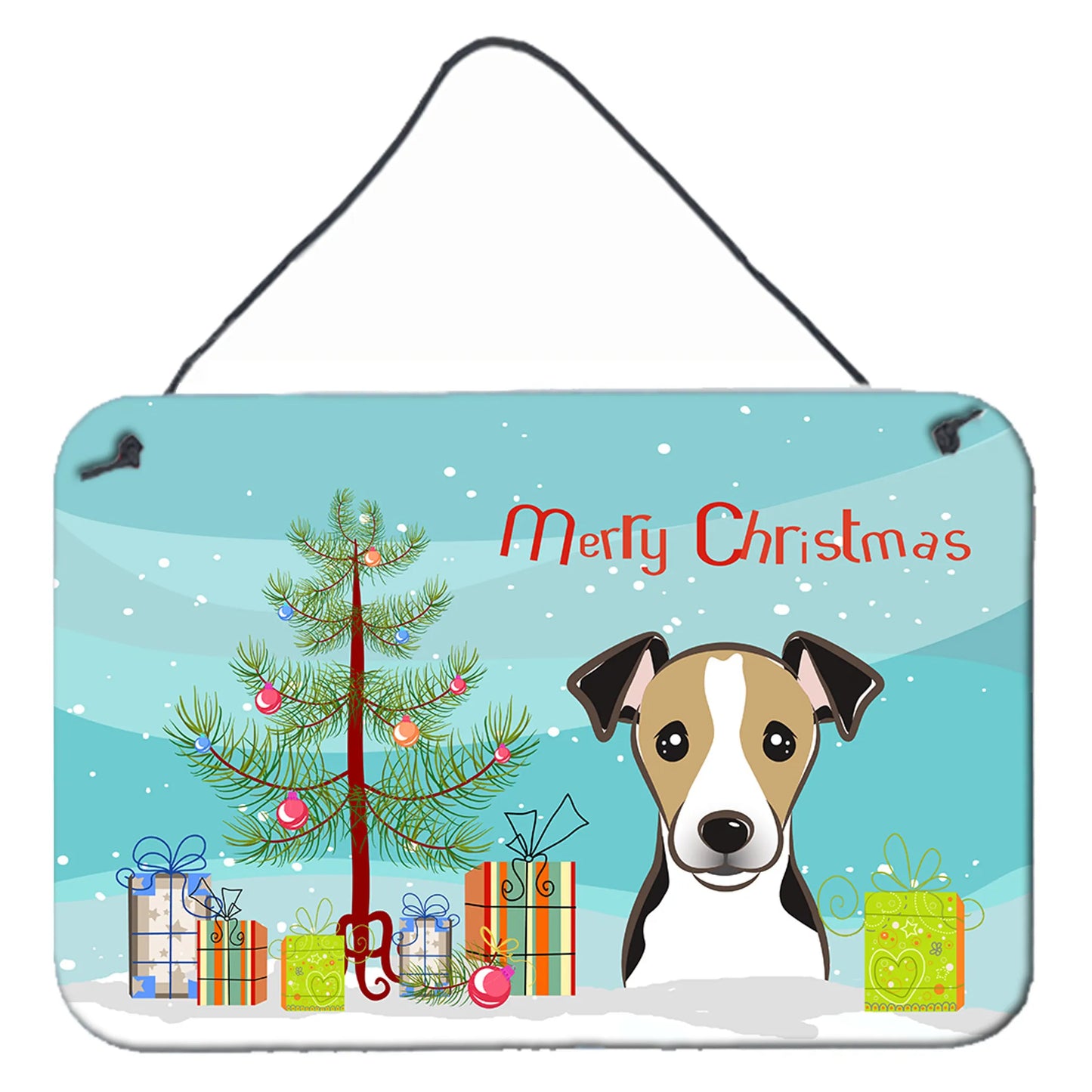 Christmas Tree and Dog Art Wall or Door Hanging Prints