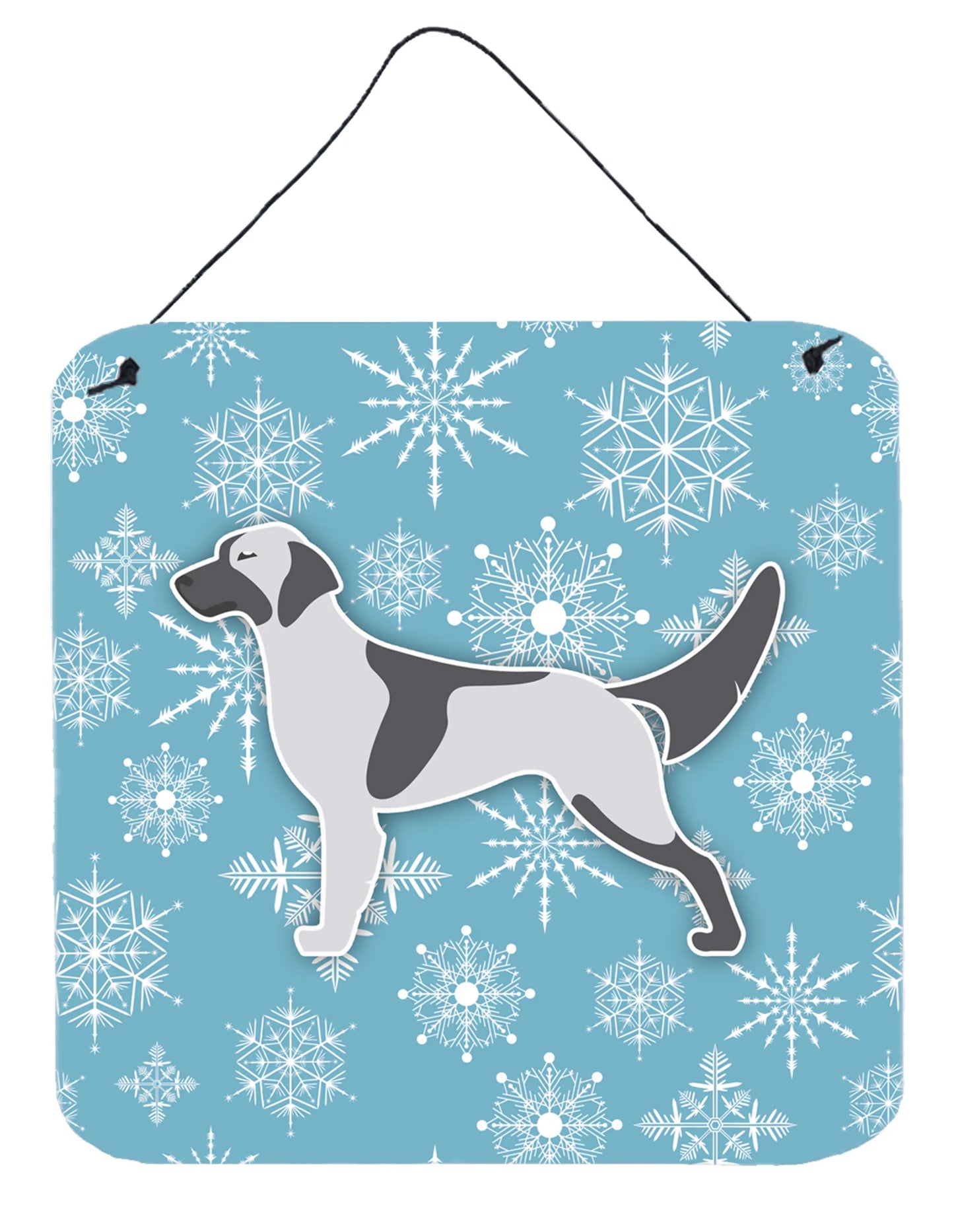 Winter Snowflake Design with Dog Art Wall or Door Hanging Prints