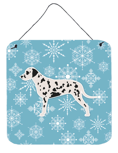 Winter Snowflake Design with Dog Art Wall or Door Hanging Prints