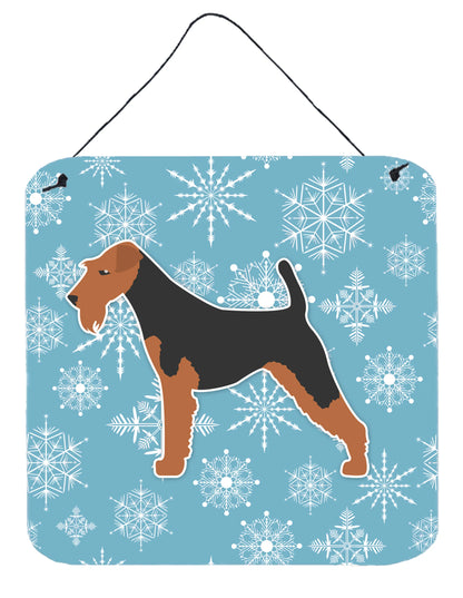 Winter Snowflake Design with Dog Art Wall or Door Hanging Prints