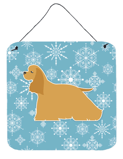 Winter Snowflake Design with Dog Art Wall or Door Hanging Prints