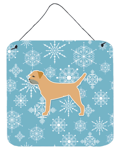 Winter Snowflake Design with Dog Art Wall or Door Hanging Prints