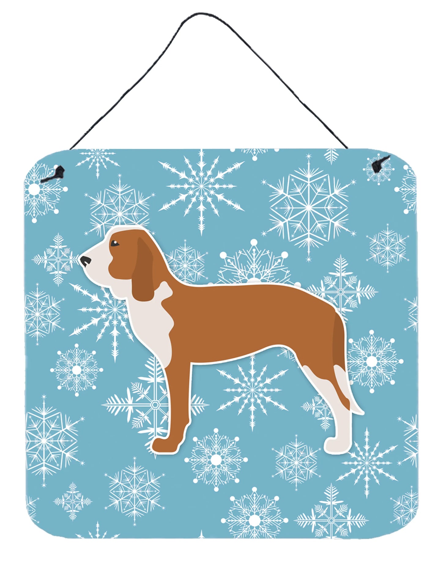 Winter Snowflake Design with Dog Art Wall or Door Hanging Prints