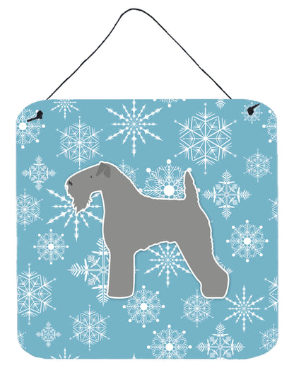 Winter Snowflake Design with Dog Art Wall or Door Hanging Prints