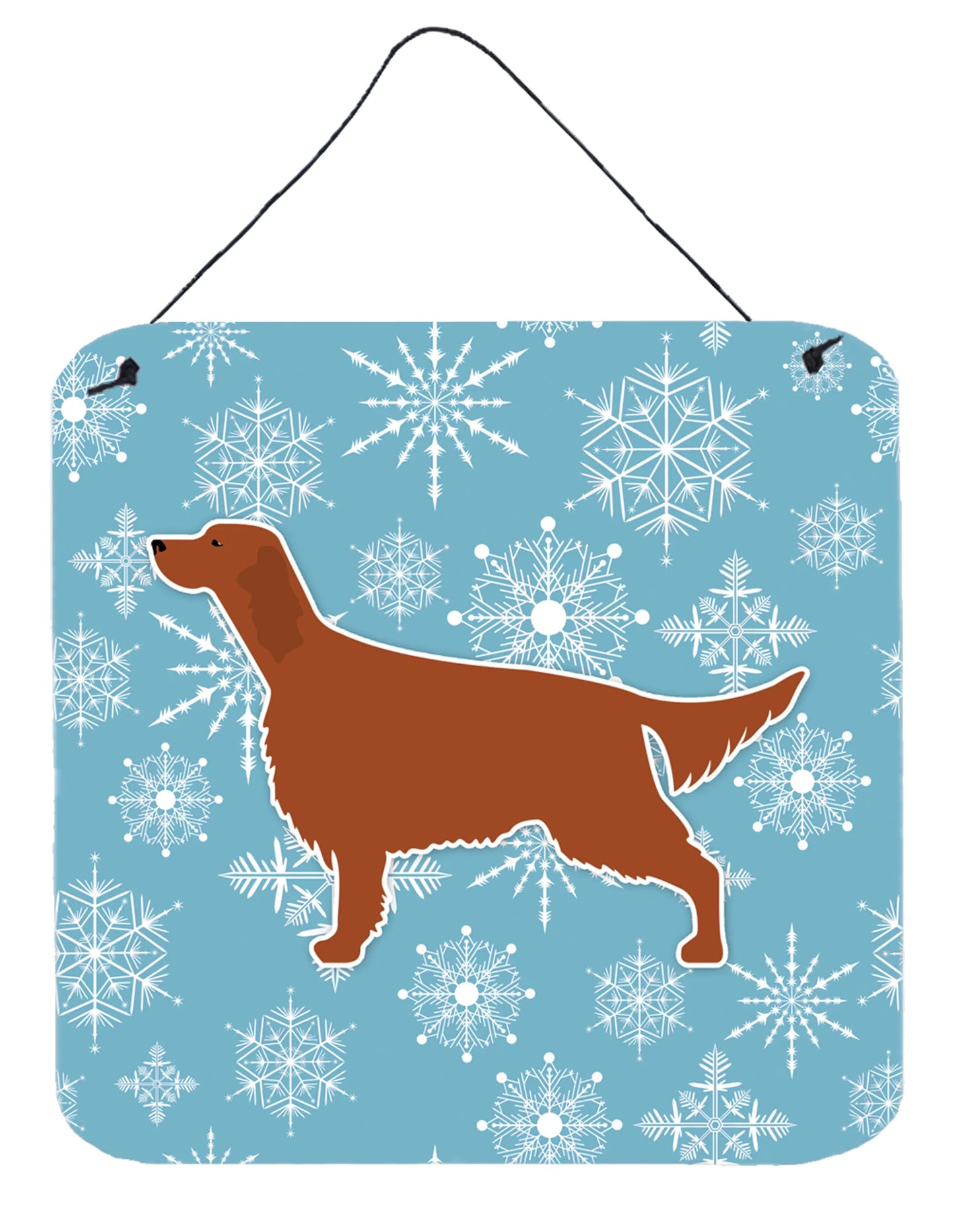 Winter Snowflake Design with Dog Art Wall or Door Hanging Prints