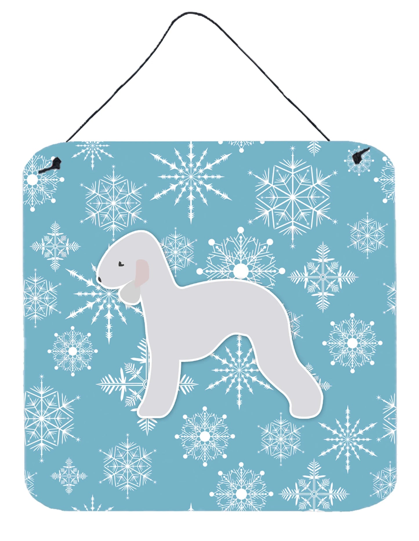 Winter Snowflake Design with Dog Art Wall or Door Hanging Prints