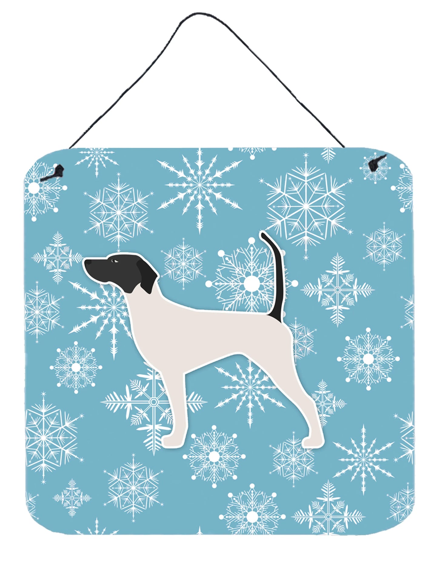 Winter Snowflake Design with Dog Art Wall or Door Hanging Prints