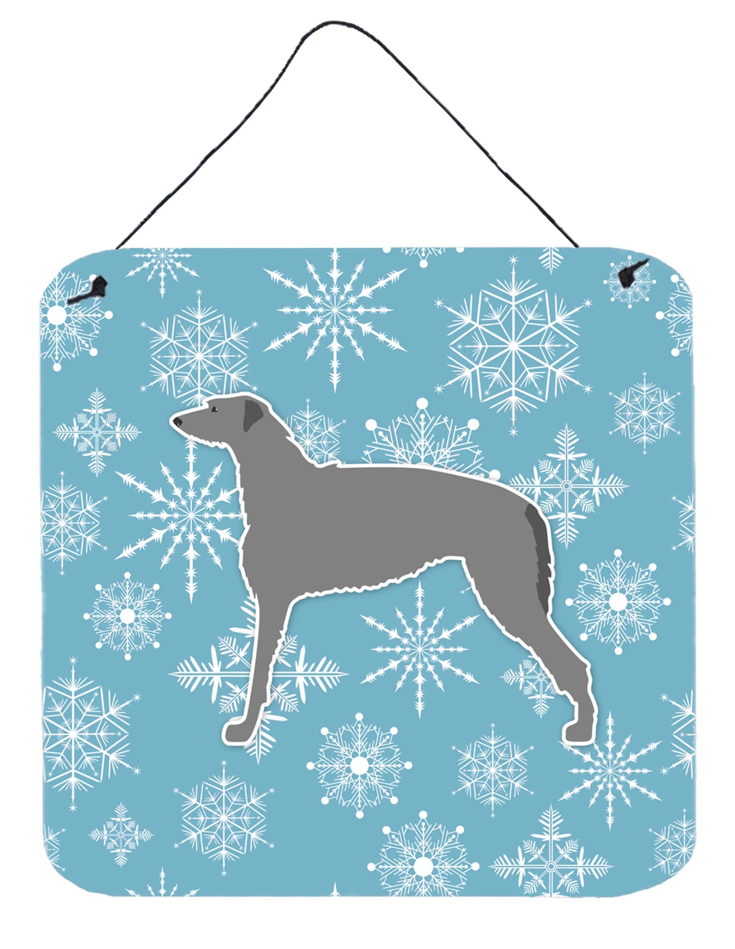 Winter Snowflake Design with Dog Art Wall or Door Hanging Prints