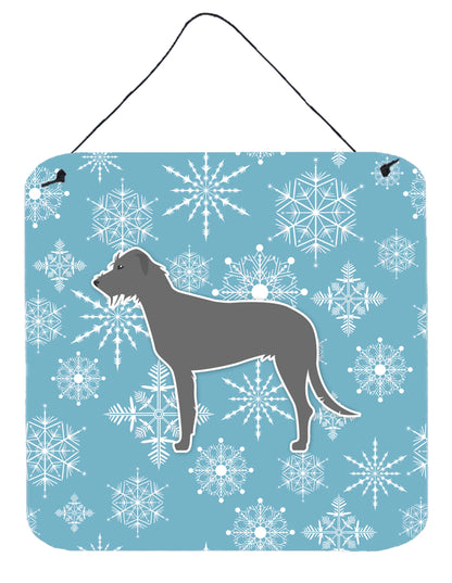 Winter Snowflake Design with Dog Art Wall or Door Hanging Prints