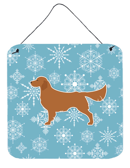 Winter Snowflake Design with Dog Art Wall or Door Hanging Prints