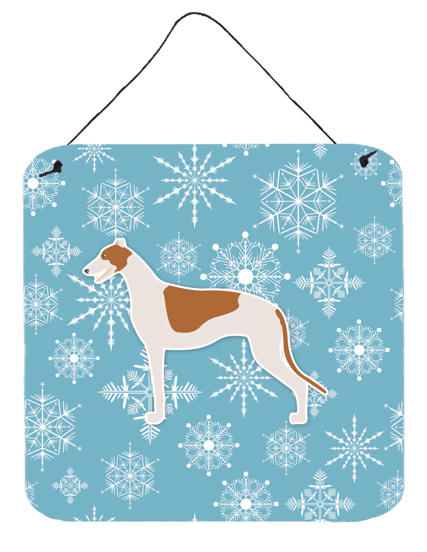 Winter Snowflake Design with Dog Art Wall or Door Hanging Prints