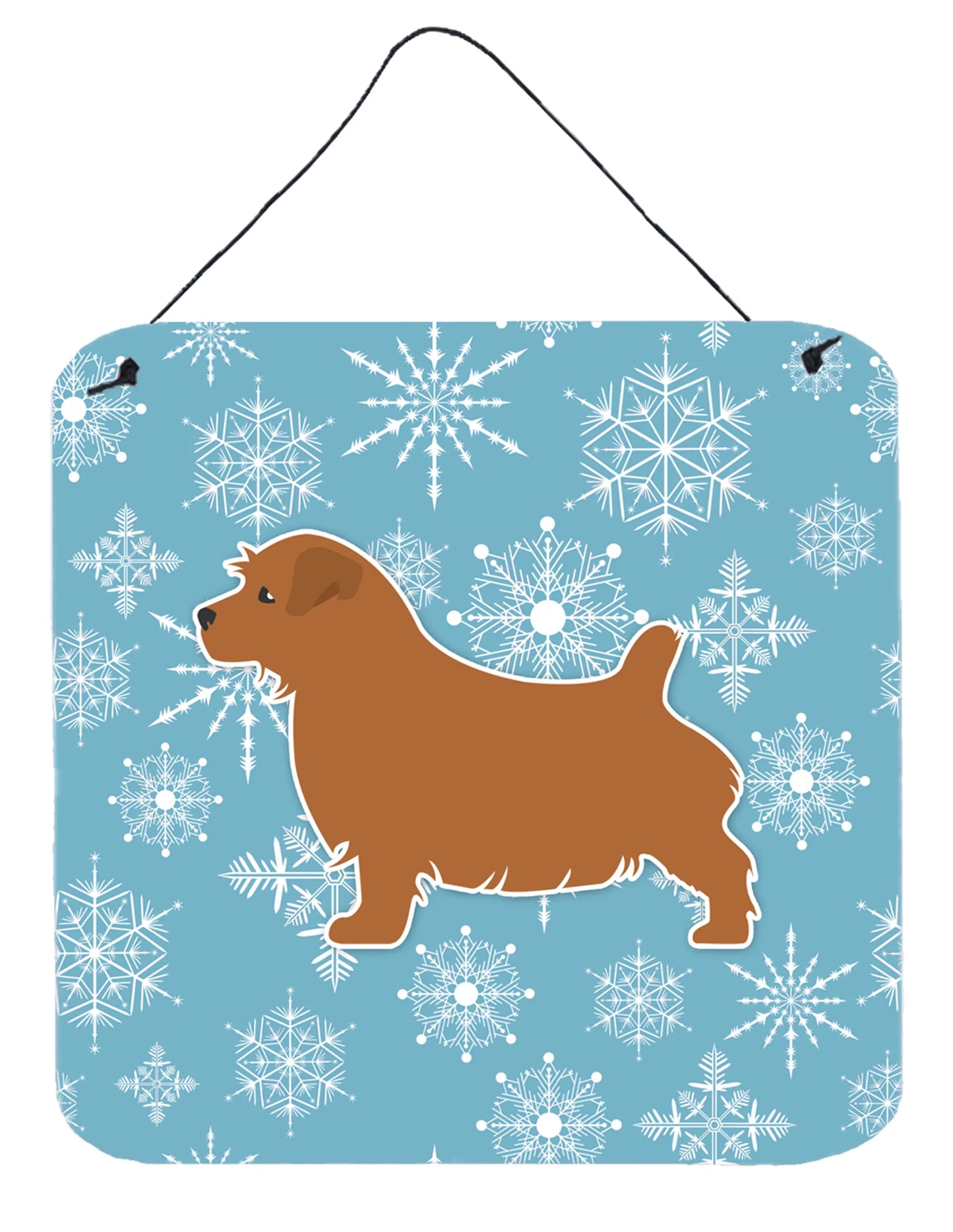 Winter Snowflake Design with Dog Art Wall or Door Hanging Prints