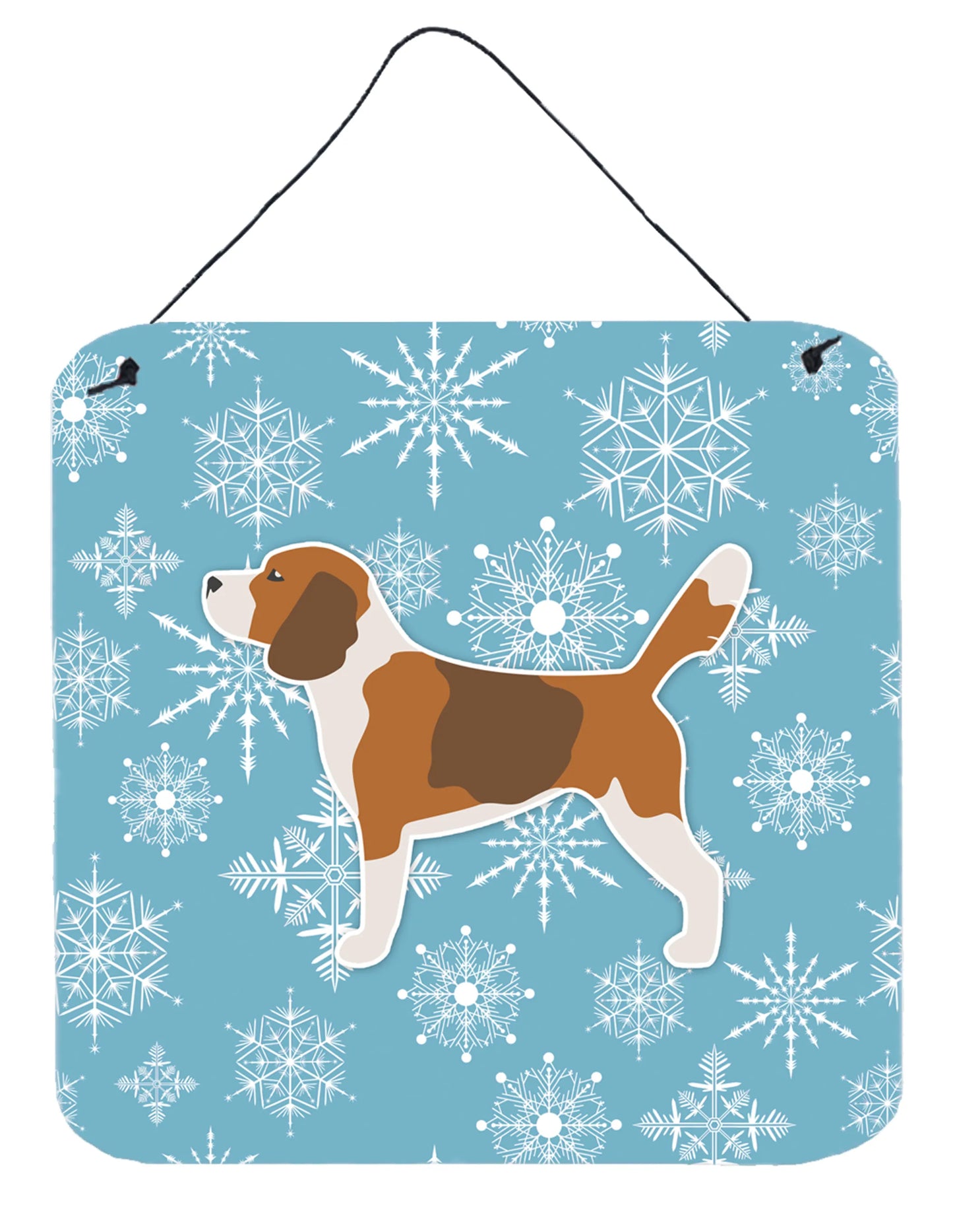 Winter Snowflake Design with Dog Art Wall or Door Hanging Prints