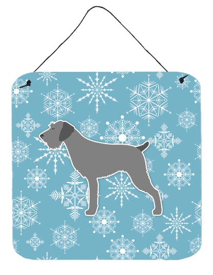 Winter Snowflake Design with Dog Art Wall or Door Hanging Prints