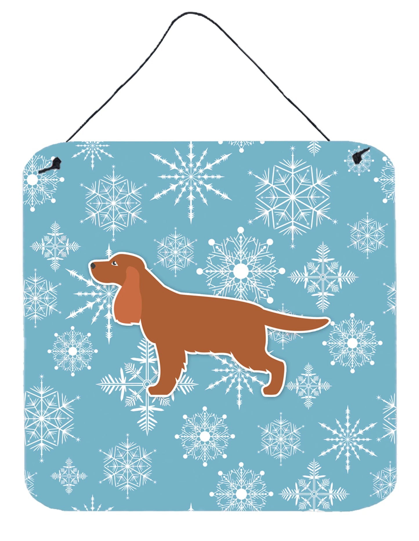 Winter Snowflake Design with Dog Art Wall or Door Hanging Prints