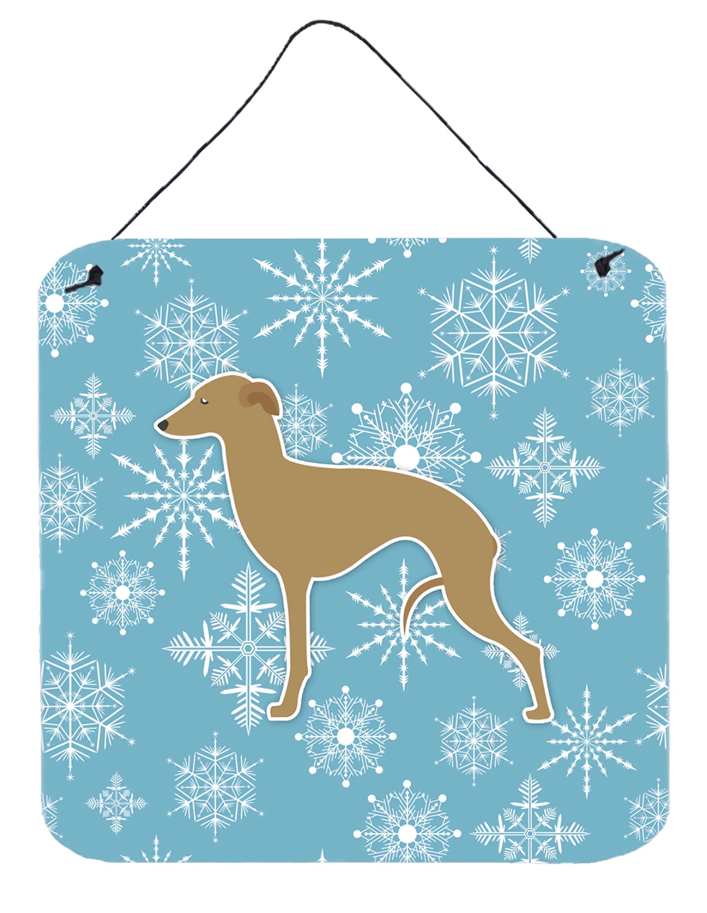 Winter Snowflake Design with Dog Art Wall or Door Hanging Prints