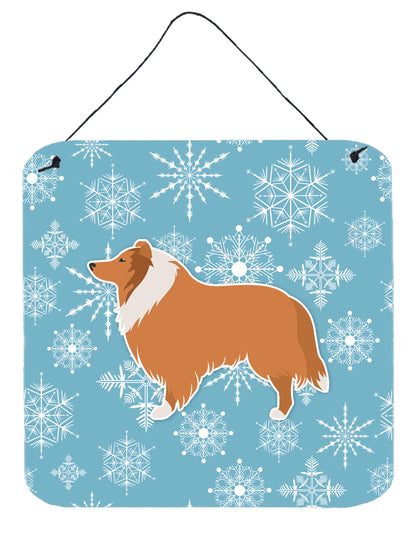 Winter Snowflake Design with Dog Art Wall or Door Hanging Prints