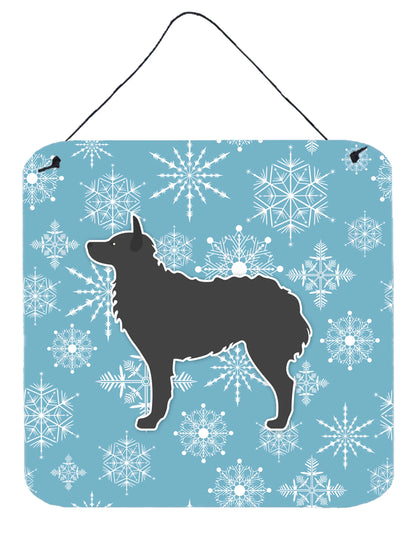 Winter Snowflake Design with Dog Art Wall or Door Hanging Prints