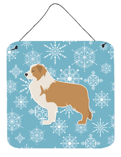 Winter Snowflake Design with Dog Art Wall or Door Hanging Prints