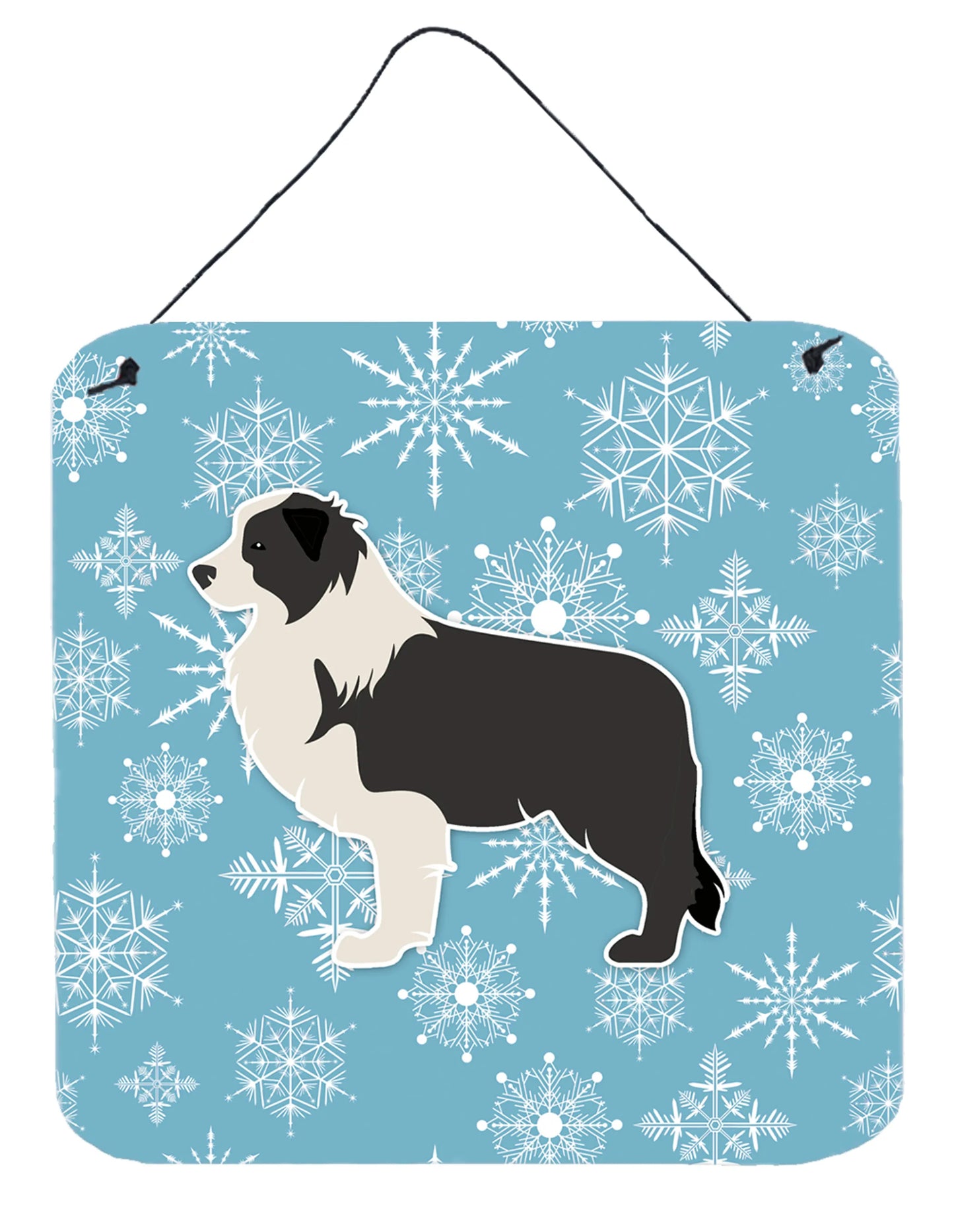 Winter Snowflake Design with Dog Art Wall or Door Hanging Prints