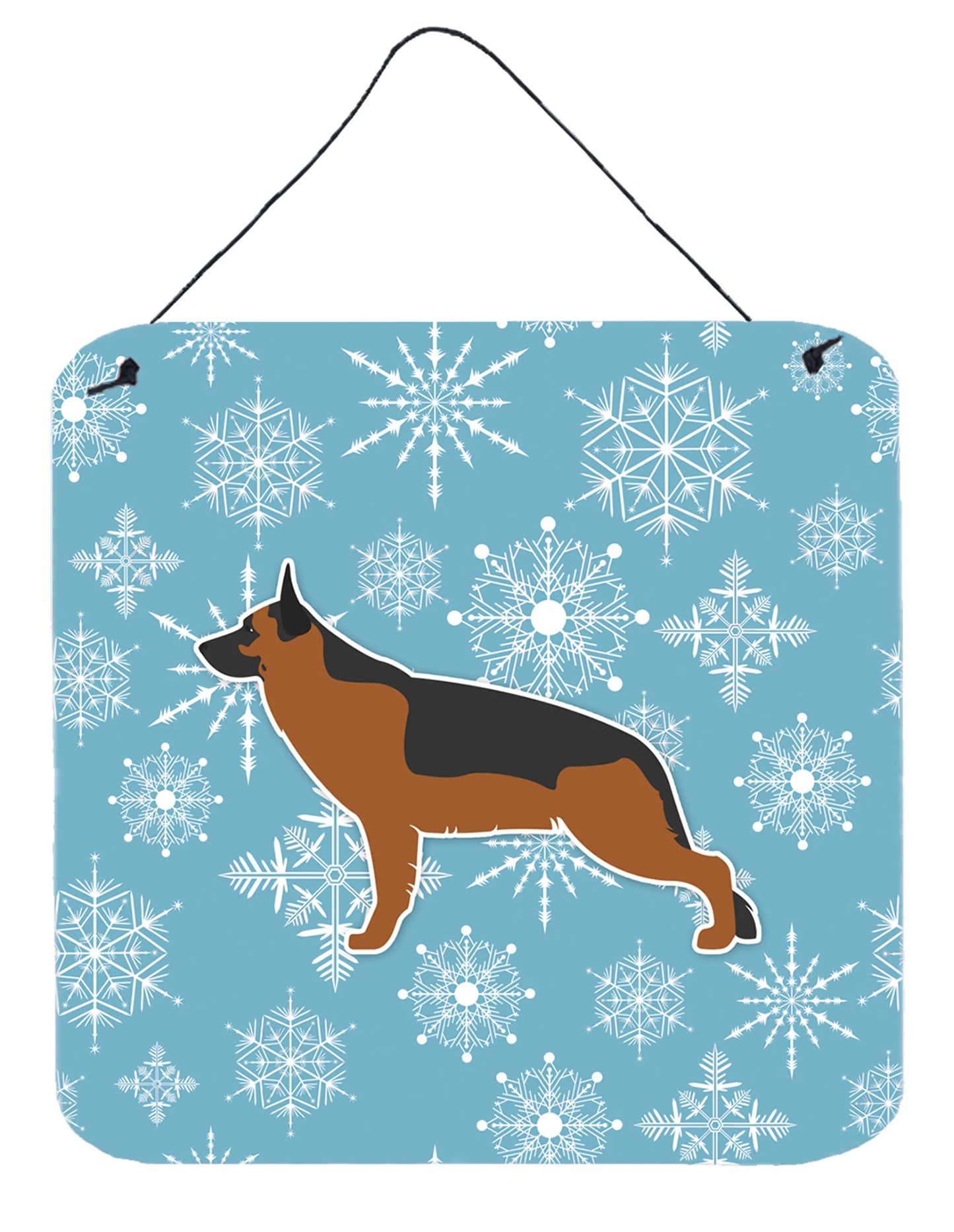 Winter Snowflake Design with Dog Art Wall or Door Hanging Prints