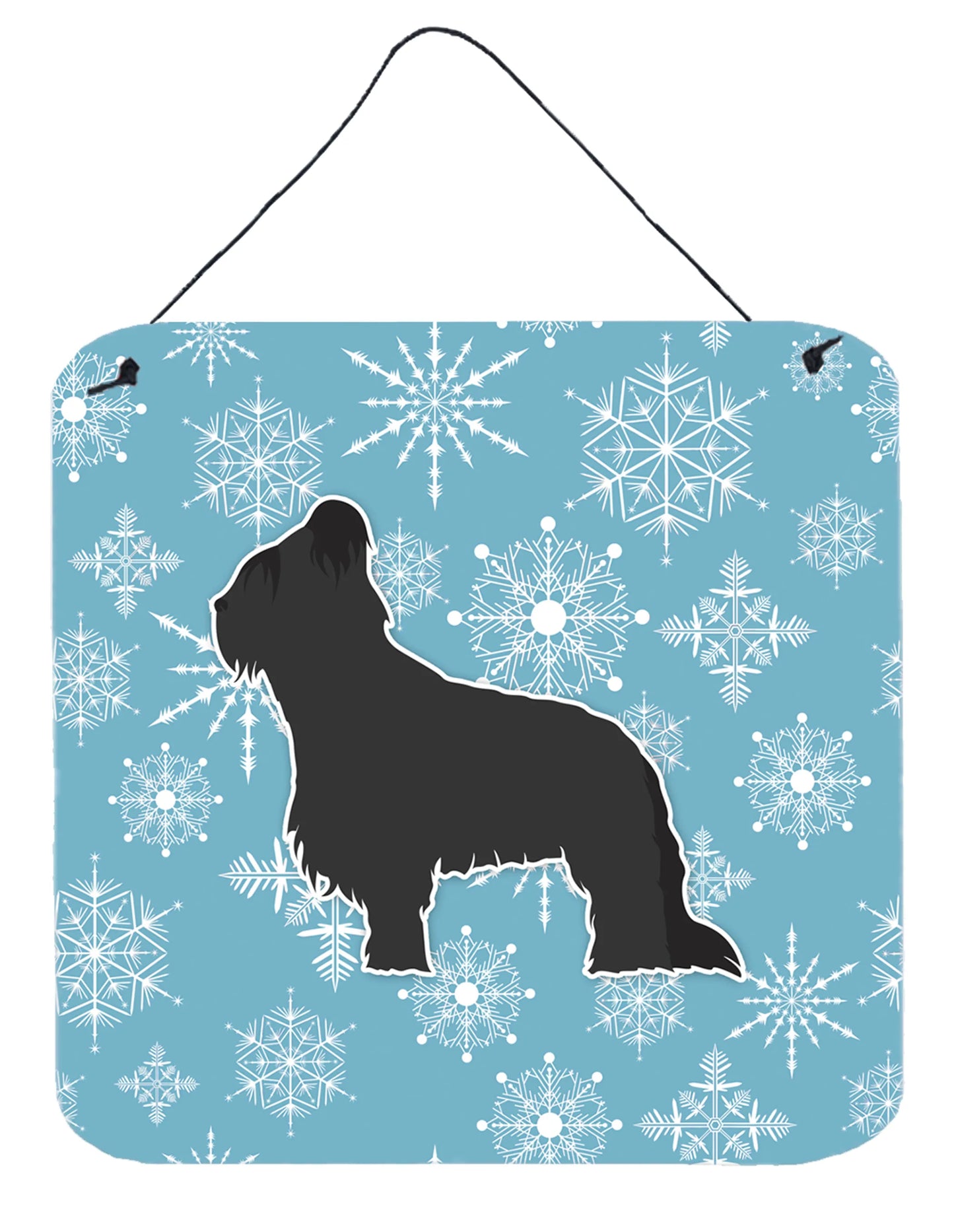 Winter Snowflake Design with Dog Art Wall or Door Hanging Prints