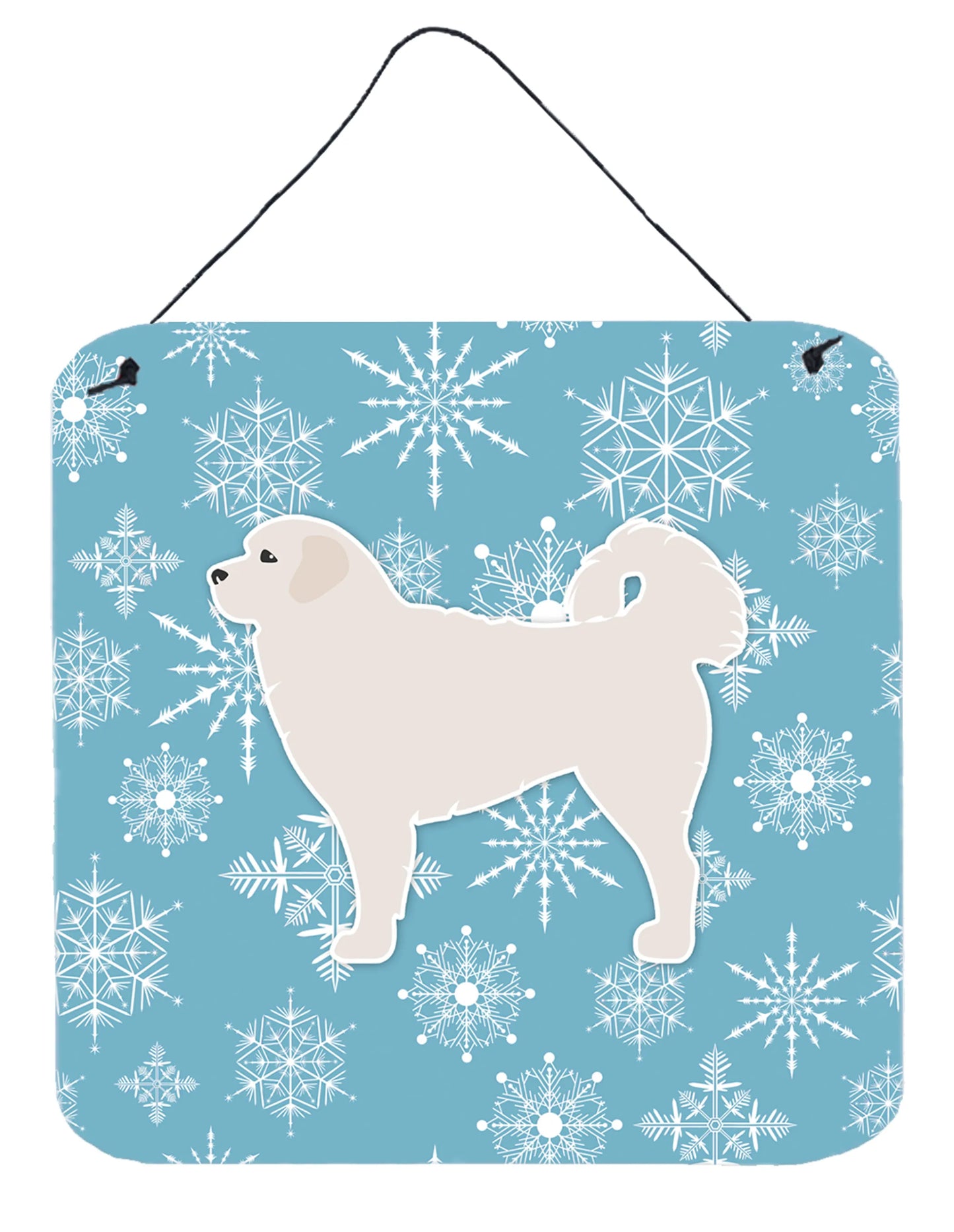 Winter Snowflake Design with Dog Art Wall or Door Hanging Prints