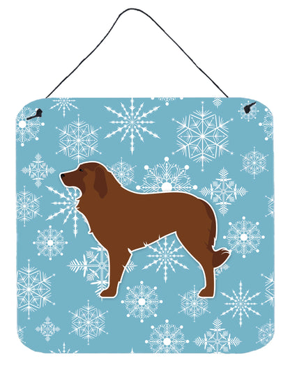 Winter Snowflake Design with Dog Art Wall or Door Hanging Prints