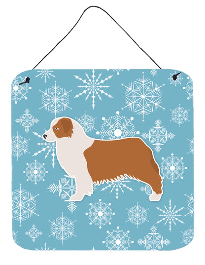 Winter Snowflake Design with Dog Art Wall or Door Hanging Prints