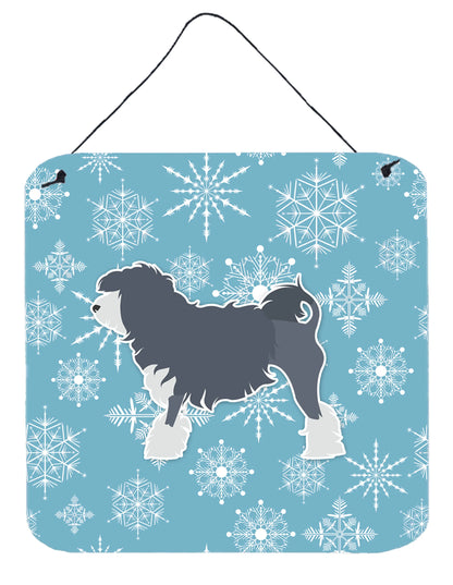 Winter Snowflake Design with Dog Art Wall or Door Hanging Prints