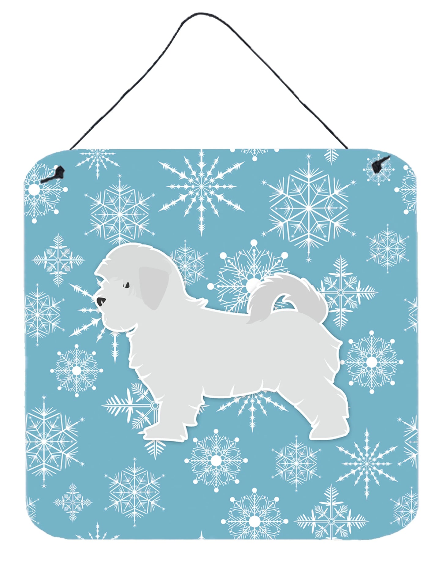 Winter Snowflake Design with Dog Art Wall or Door Hanging Prints