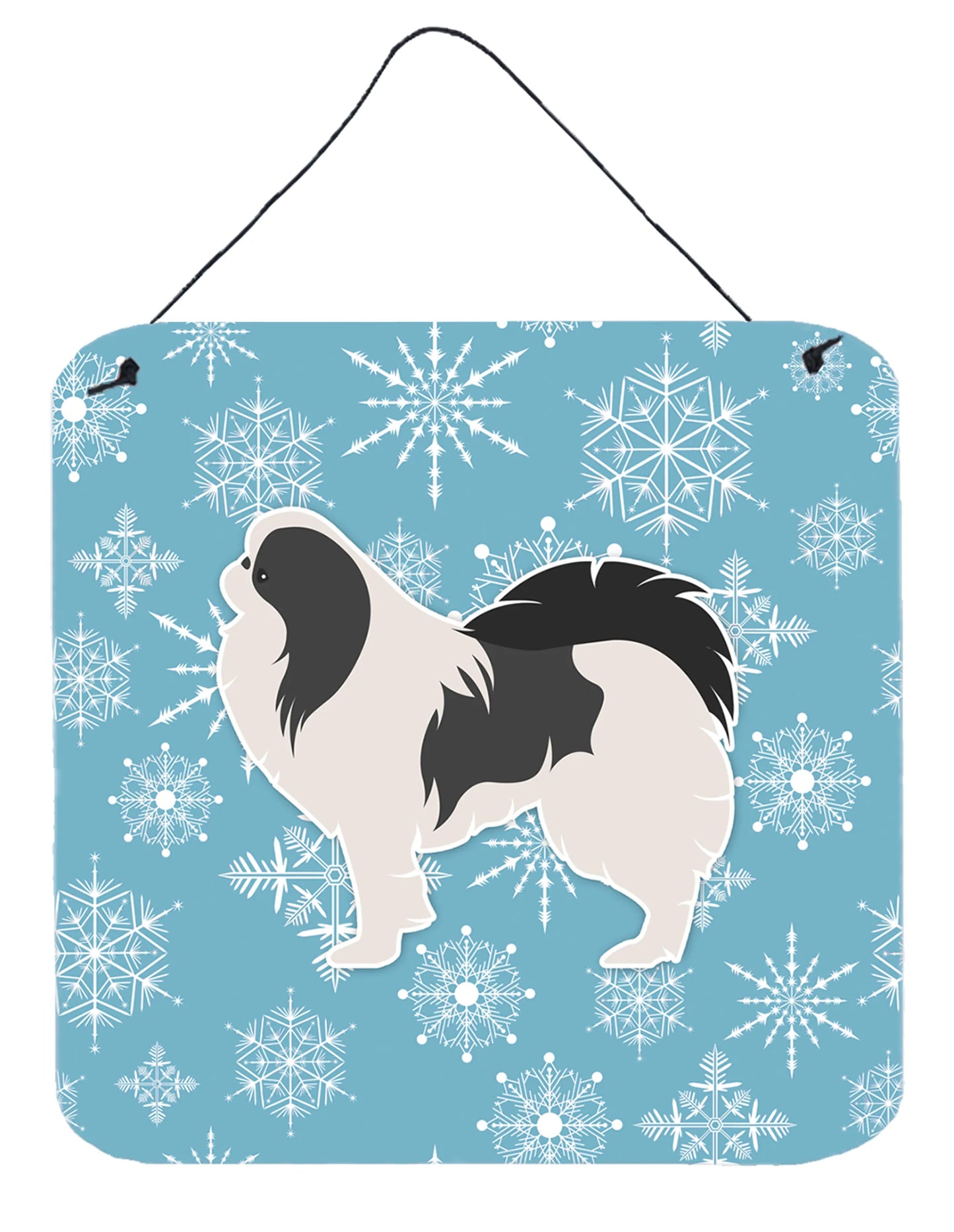 Winter Snowflake Design with Dog Art Wall or Door Hanging Prints