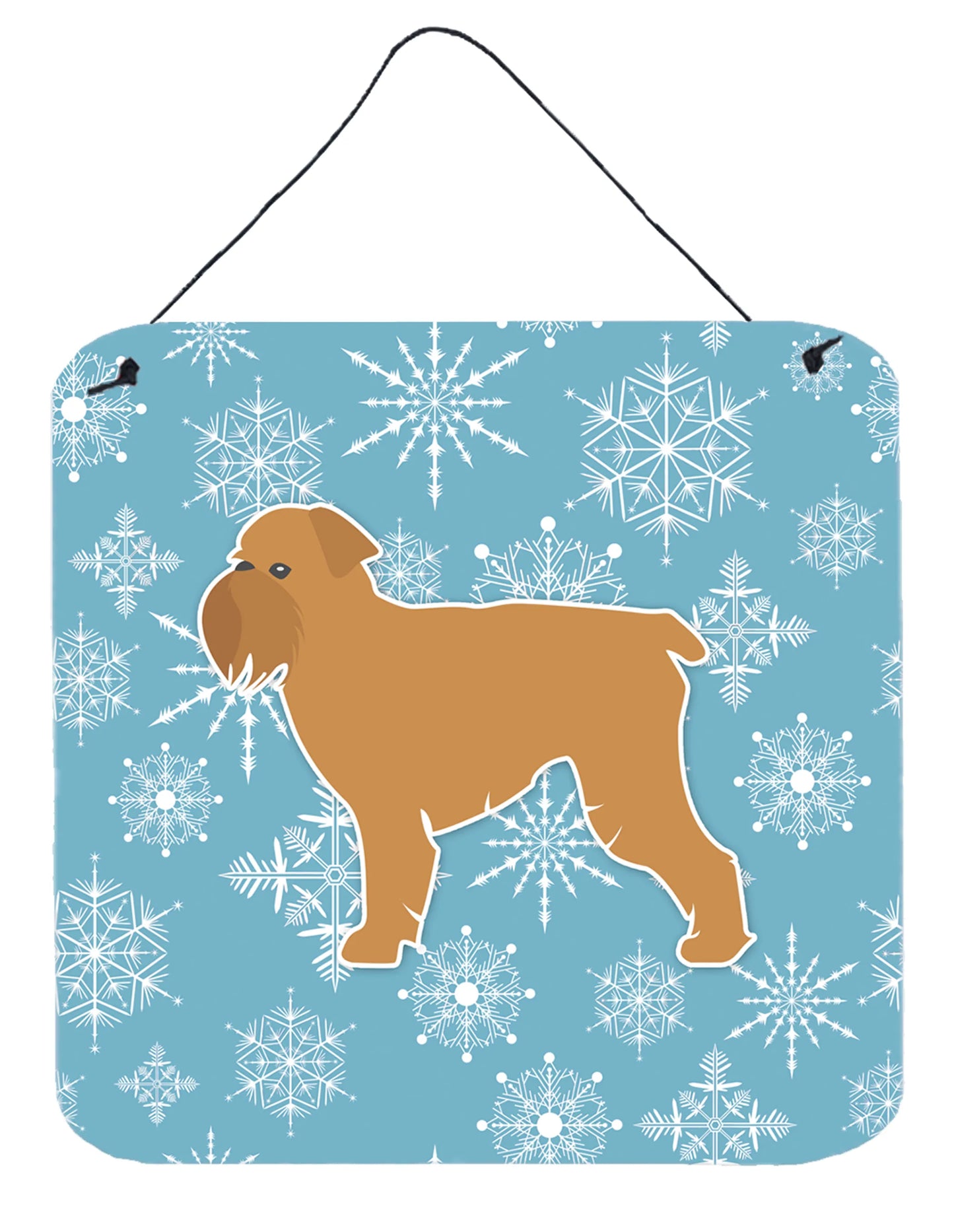 Winter Snowflake Design with Dog Art Wall or Door Hanging Prints