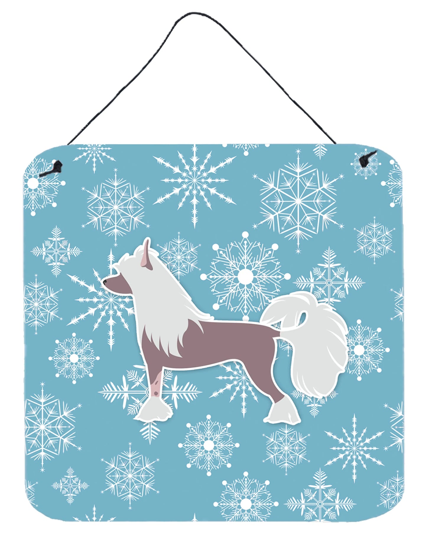 Winter Snowflake Design with Dog Art Wall or Door Hanging Prints