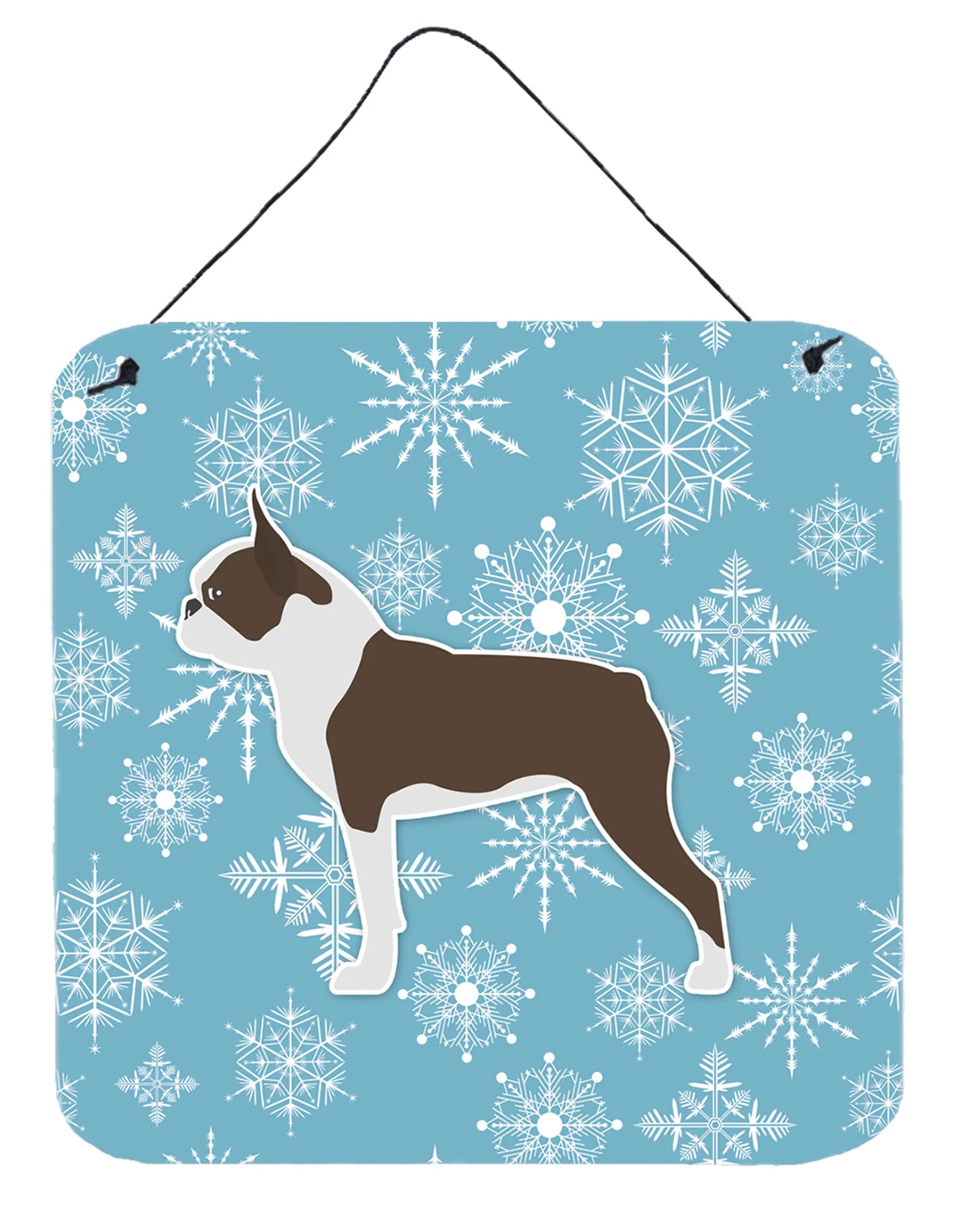 Winter Snowflake Design with Dog Art Wall or Door Hanging Prints