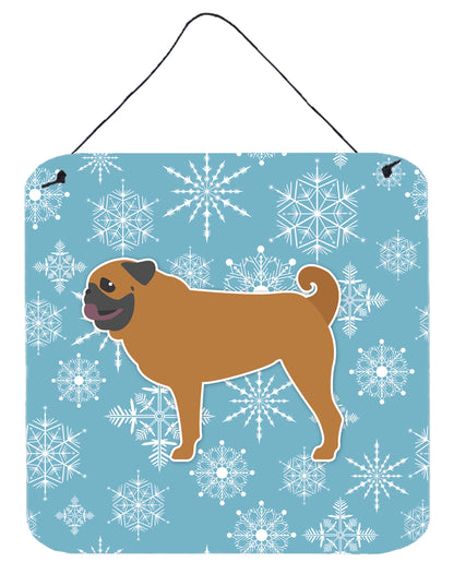 Winter Snowflake Design with Dog Art Wall or Door Hanging Prints