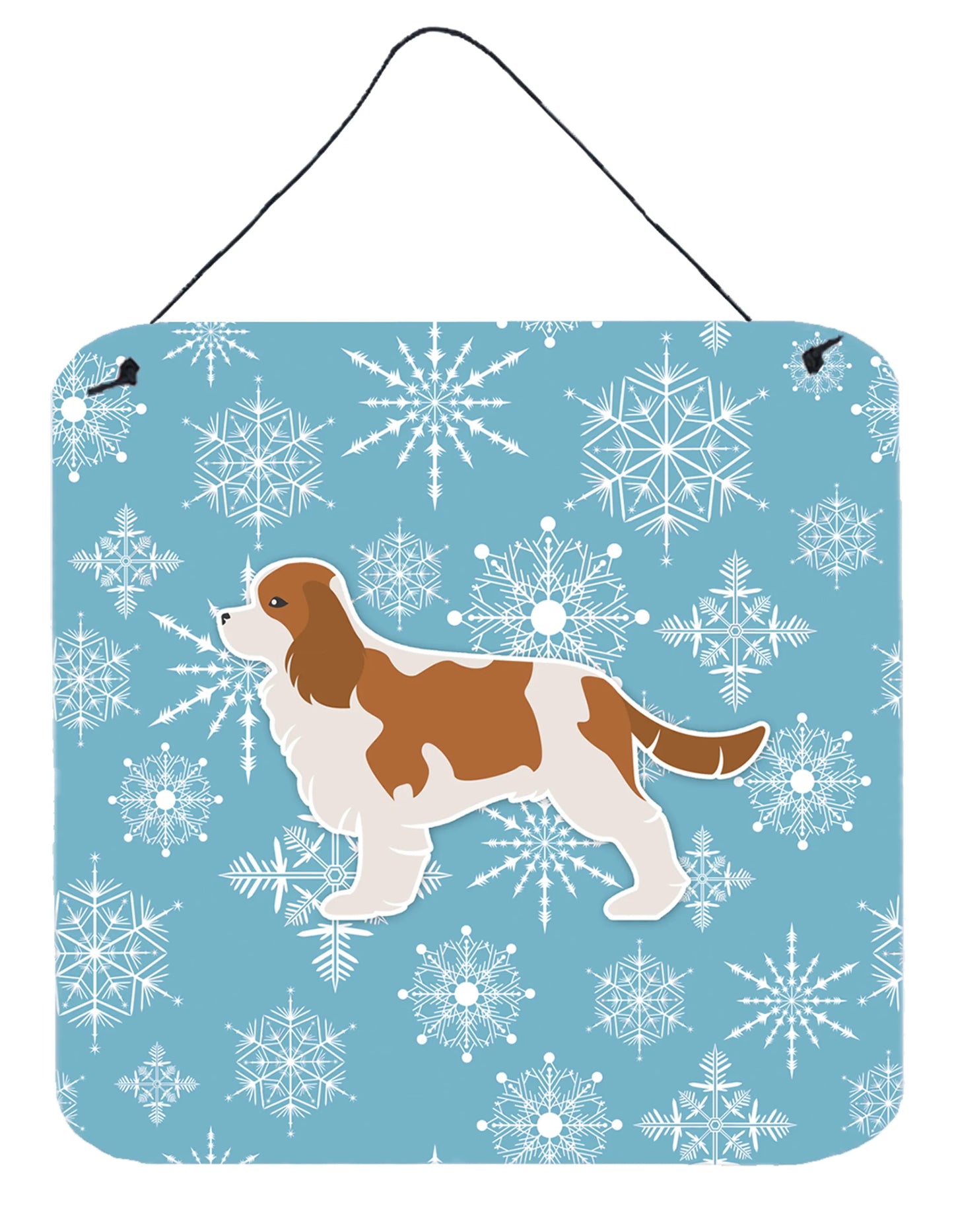 Winter Snowflake Design with Dog Art Wall or Door Hanging Prints