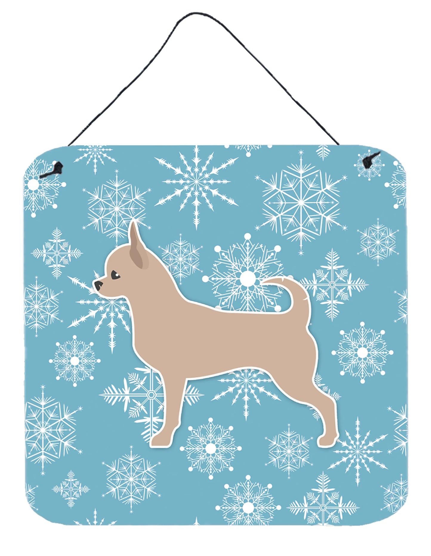 Winter Snowflake Design with Dog Art Wall or Door Hanging Prints