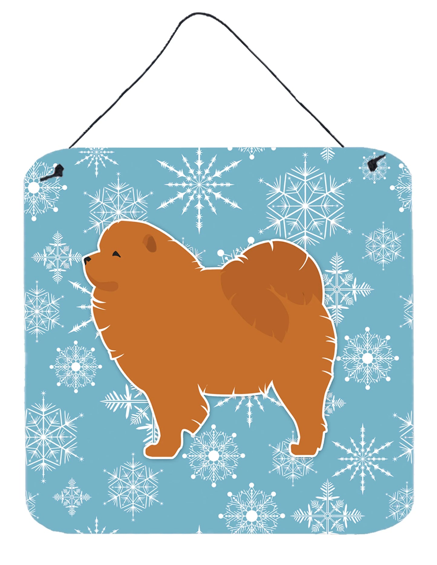 Winter Snowflake Design with Dog Art Wall or Door Hanging Prints