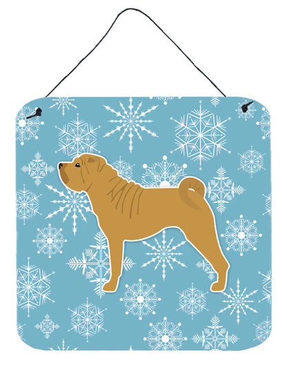 Winter Snowflake Design with Dog Art Wall or Door Hanging Prints