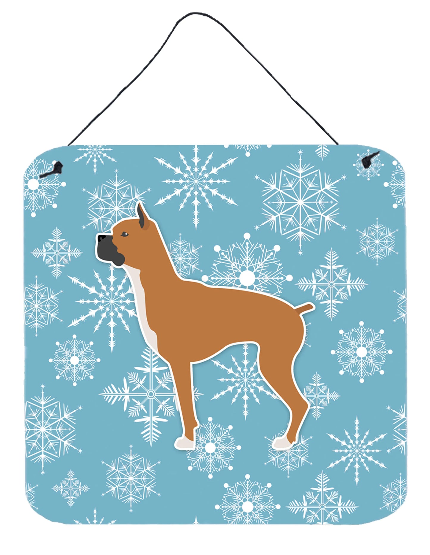 Winter Snowflake Design with Dog Art Wall or Door Hanging Prints