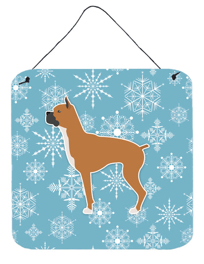 Winter Snowflake Design with Dog Art Wall or Door Hanging Prints