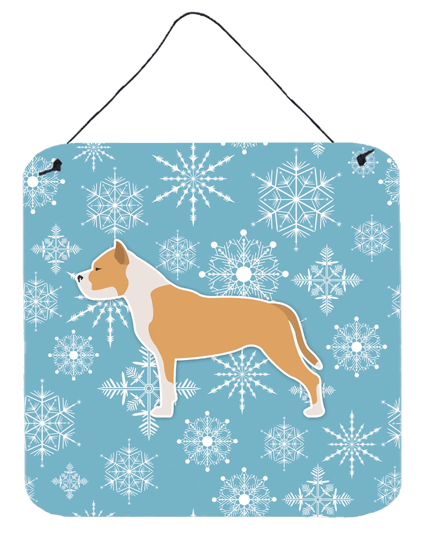 Winter Snowflake Design with Dog Art Wall or Door Hanging Prints